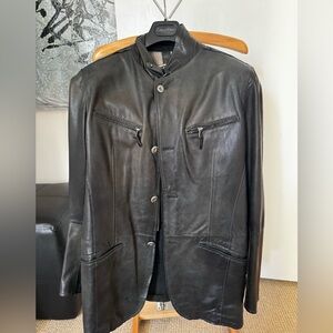 Gimos Italian Vintage Dark Leather Jacket for Men